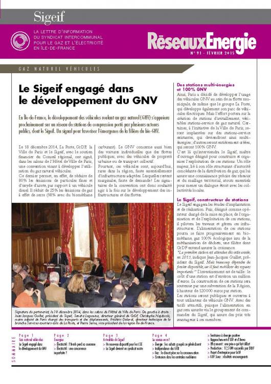 RESEAUX ENERGIE N°91 Engagement dans le développement du GNV